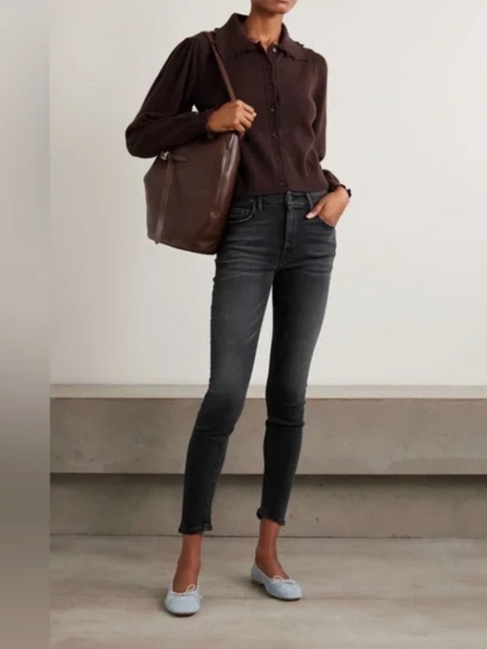 MOTHER Denim - MOTHER sz 28 the looker black denim jeans mid rise skinny